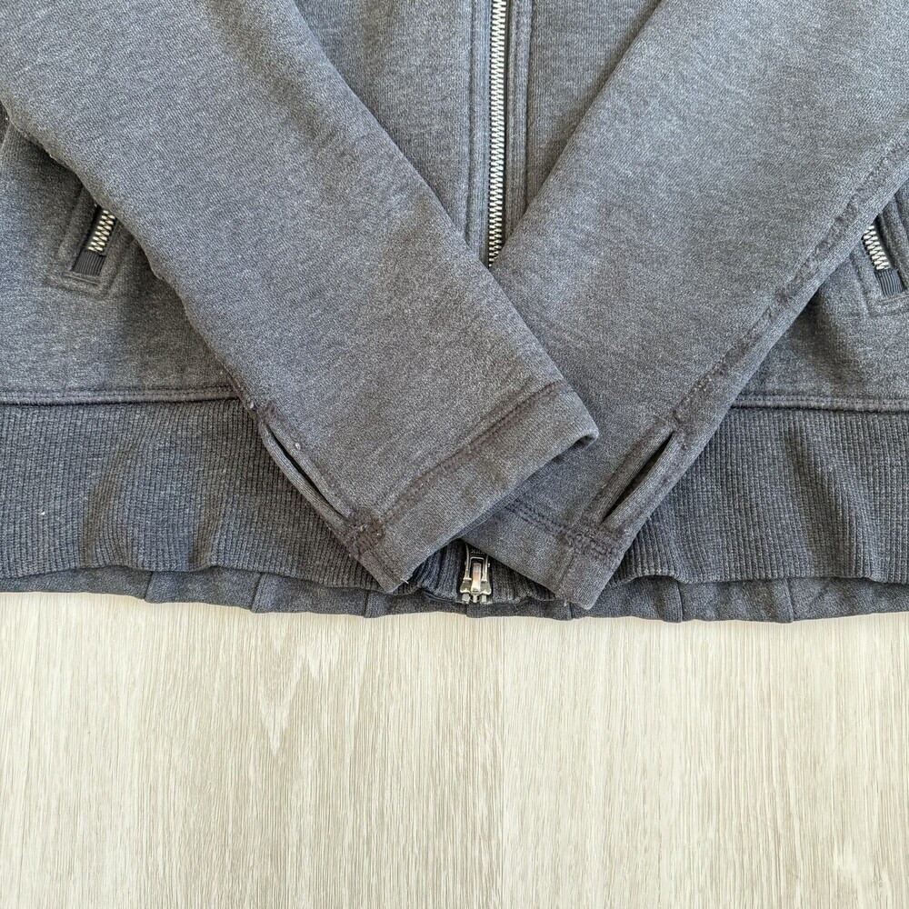Lululemon Scuba Hoodie II Full-Zip Heathered Charcoal Grey 6 Women Pleated RARE - Picture 5 of 11